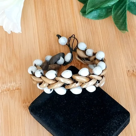 1PC Beautiful Woven Cowrie Shell Beaded Bracelet - Picture 7 of 11